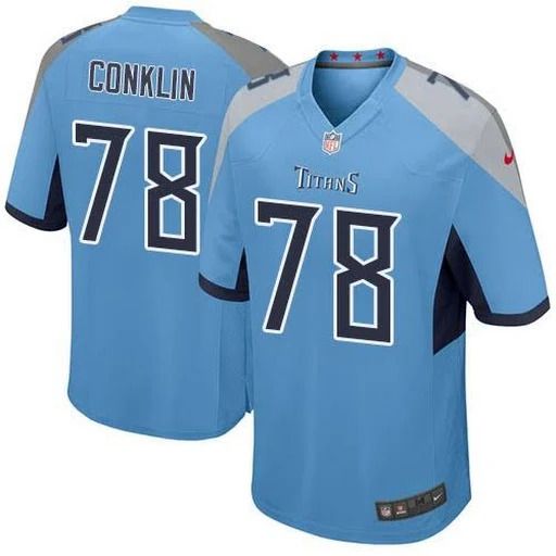 Men Tennessee Titans 78 Jack Conklin Nike Light Blue Game NFL Jersey